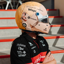 Bottas cracks jokes as he unveils mullet helmet for F1 testing